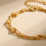 gold Laila Triple Layer Beads Anklet