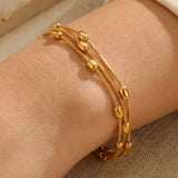 gold Laila Triple Layer Beads Anklet