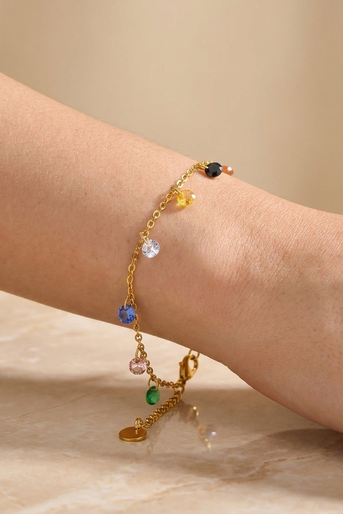 Gold Casa Colours Multi Anklet