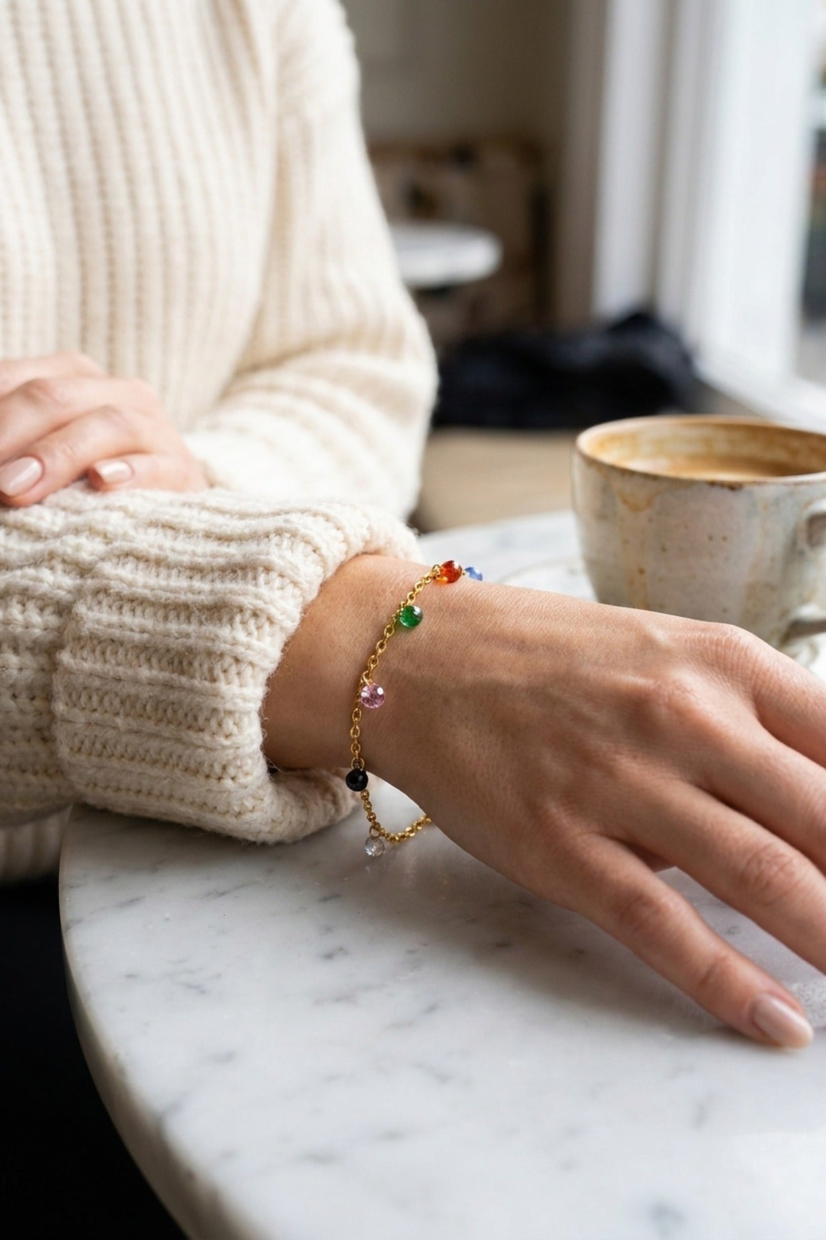 Gold Casa Colours Multi Anklet
