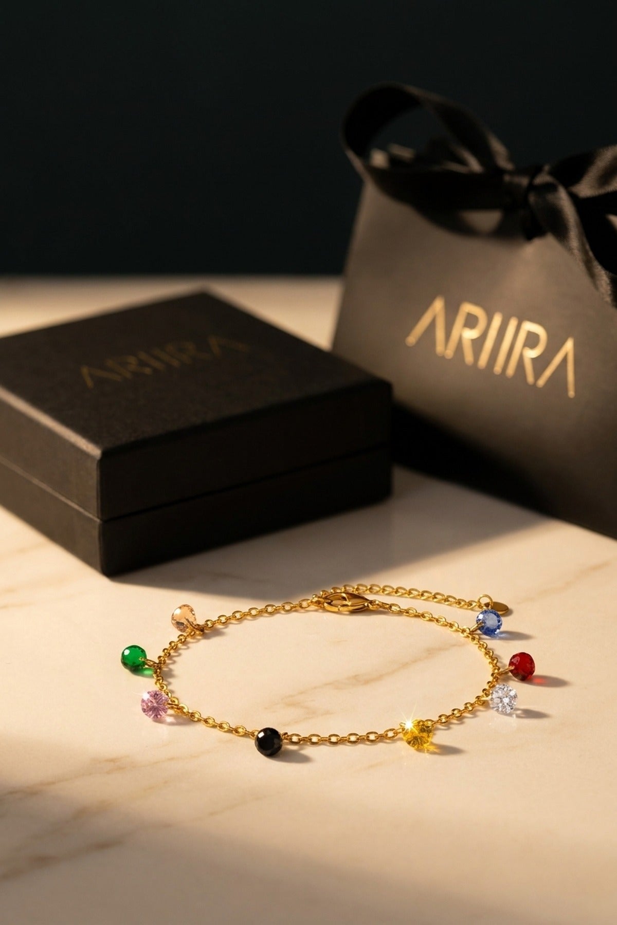 Gold Casa Colours Multi Anklet