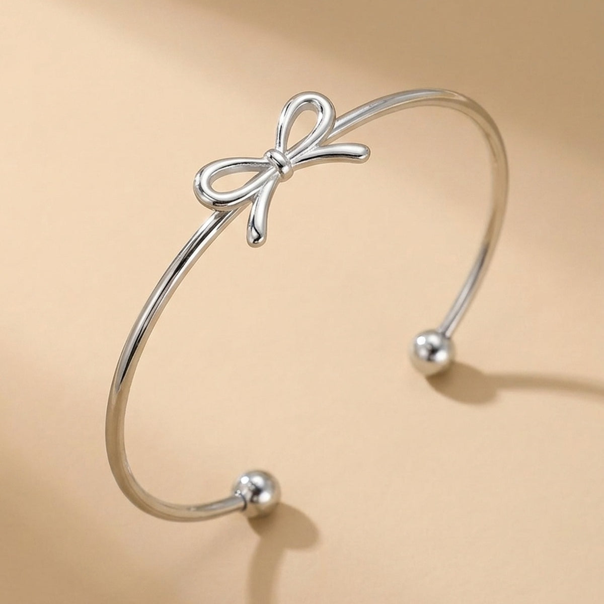 Silver Javia Luxe Bow Adjustable Bracelet