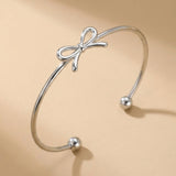 Silver Javia Luxe Bow Adjustable Bracelet