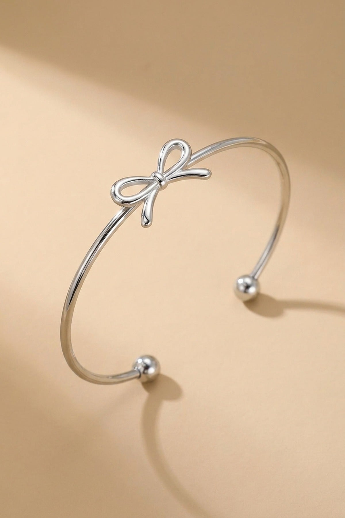 Silver Javia Luxe Bow Adjustable Bracelet