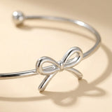 Silver Javia Luxe Bow Adjustable Bracelet