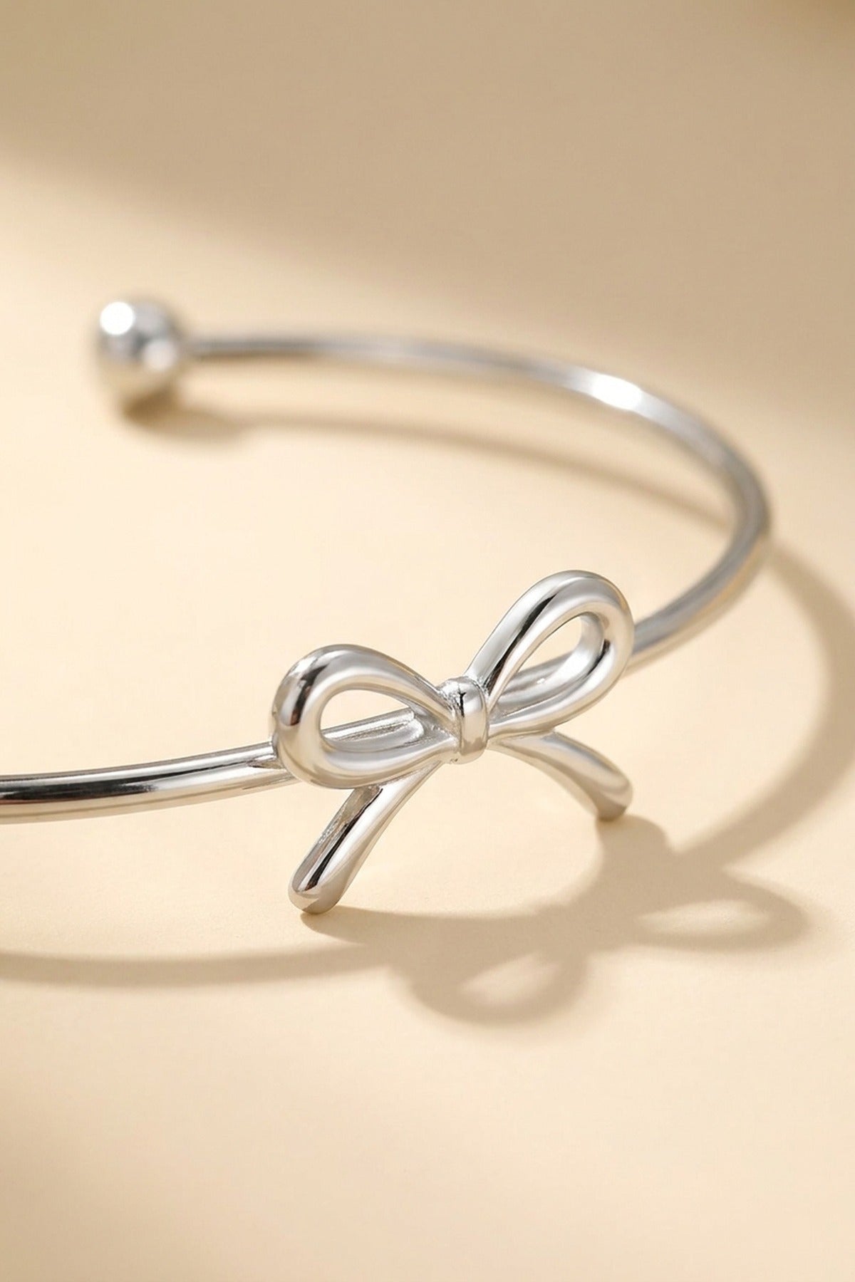 Silver Javia Luxe Bow Adjustable Bracelet