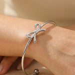 Silver Javia Luxe Bow Adjustable Bracelet