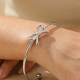 Silver Javia Luxe Bow Adjustable Bracelet