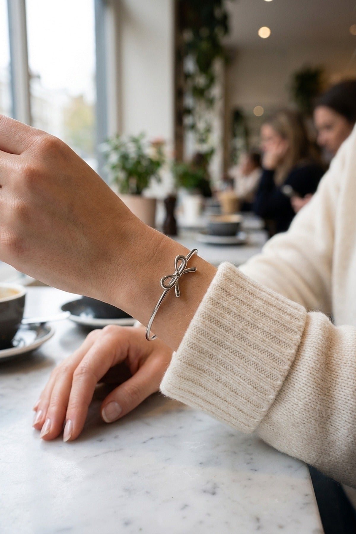Silver Javia Luxe Bow Adjustable Bracelet