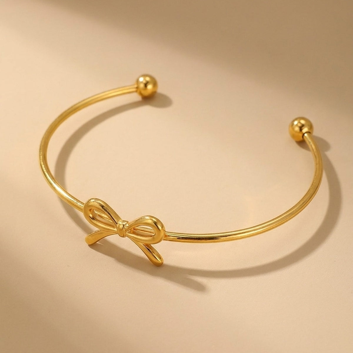 Gold Javia Luxe Bow Adjustable Bracelet