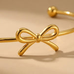 Gold Javia Luxe Bow Adjustable Bracelet
