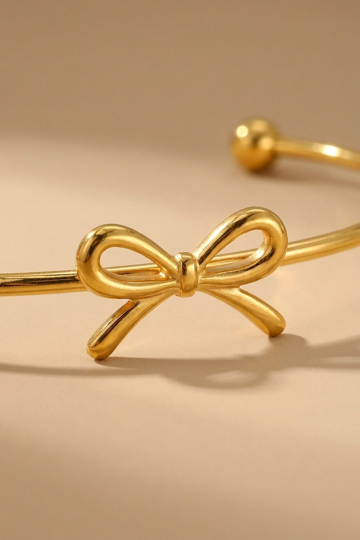 Gold Javia Luxe Bow Adjustable Bracelet