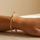 Gold Javia Luxe Bow Adjustable Bracelet