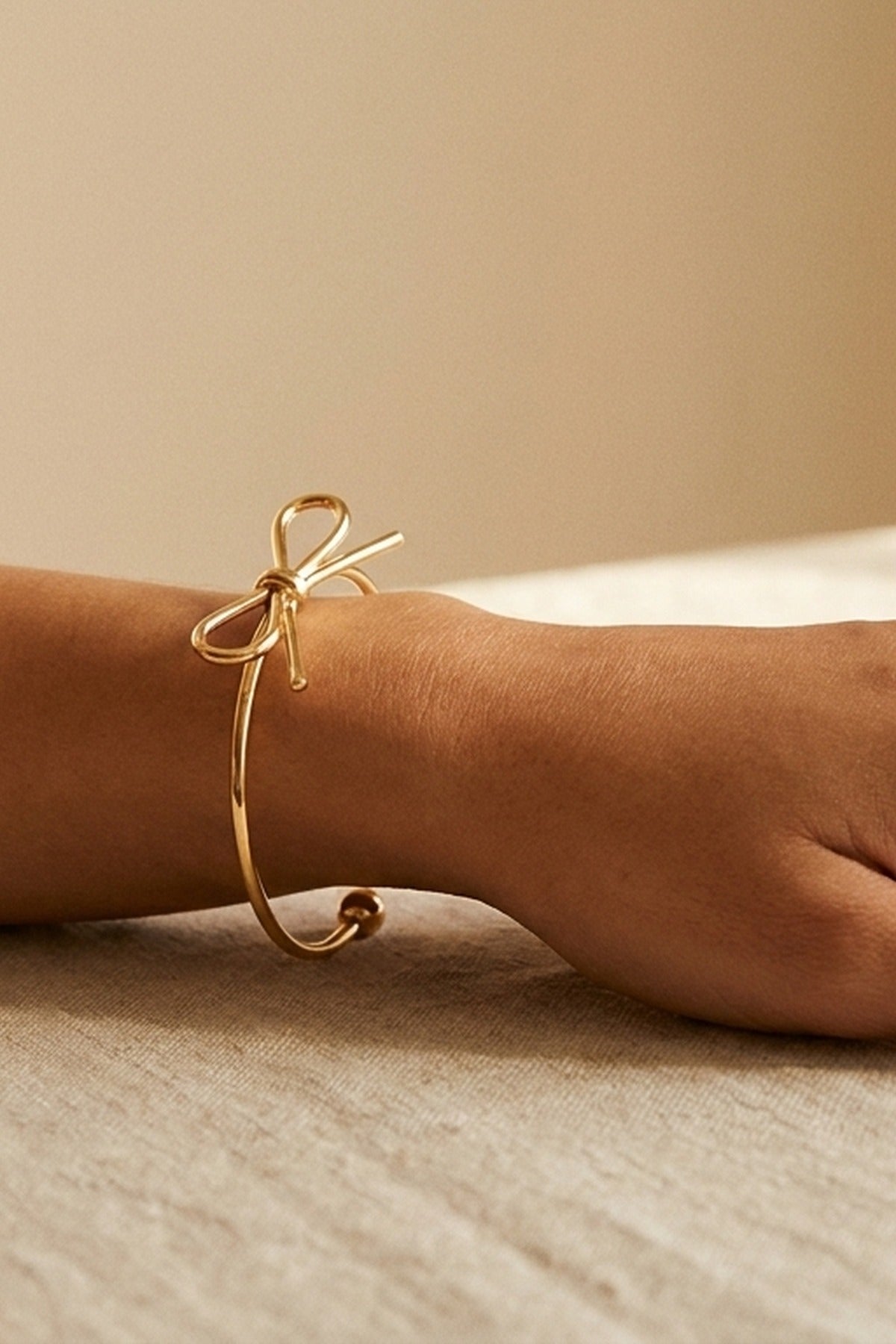 Gold Javia Luxe Bow Adjustable Bracelet