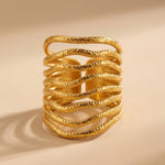 gold Kiia Retro Chunky Ring
