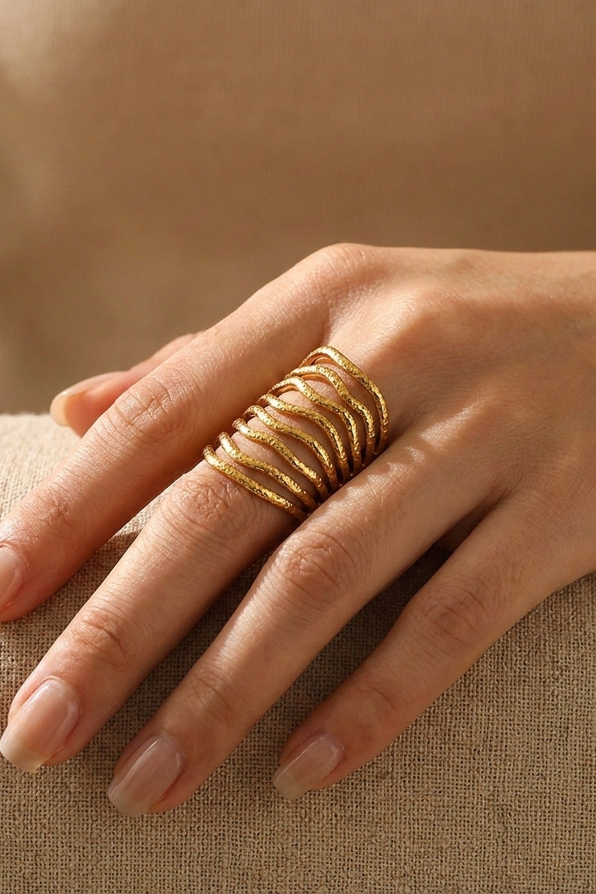 gold Kiia Retro Chunky Ring