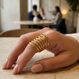 gold Kiia Retro Chunky Ring