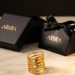 gold Kiia Retro Chunky Ring