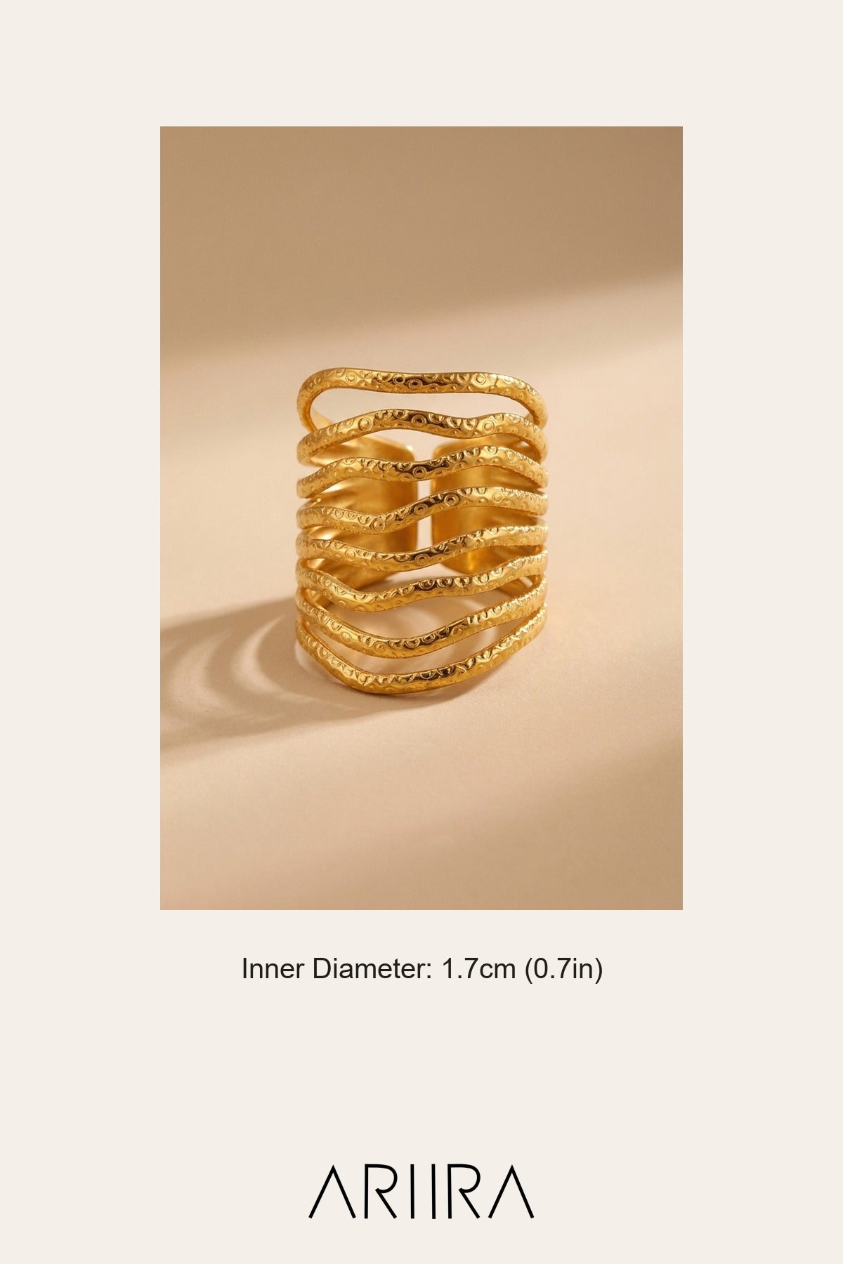 gold Kiia Retro Chunky Ring