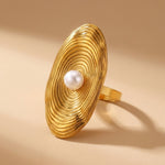 gold Verai Minimalist Oval Ring