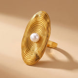 gold Verai Minimalist Oval Ring