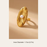 gold Verai Minimalist Oval Ring
