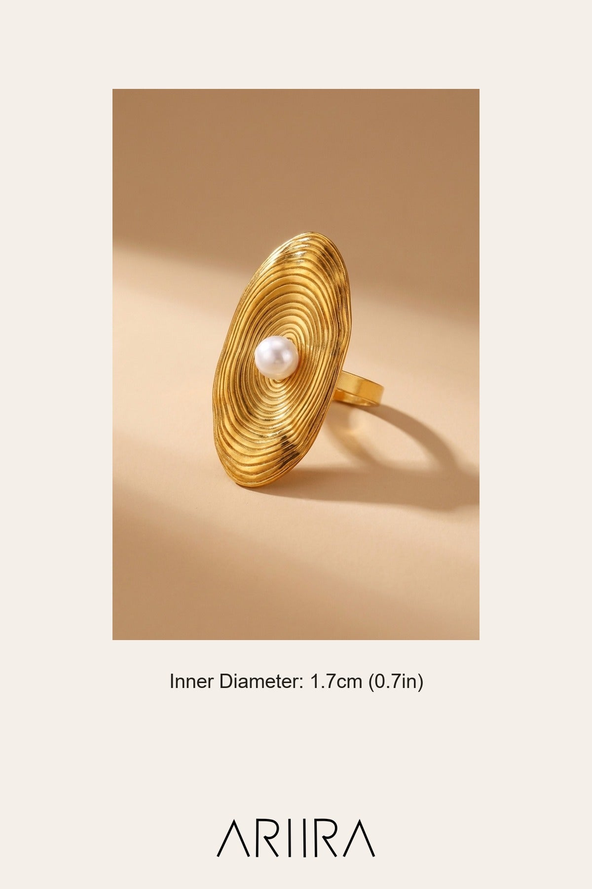 gold Verai Minimalist Oval Ring