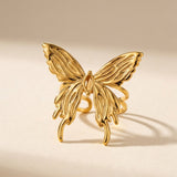Gold Peran Butterfly Statement Ring