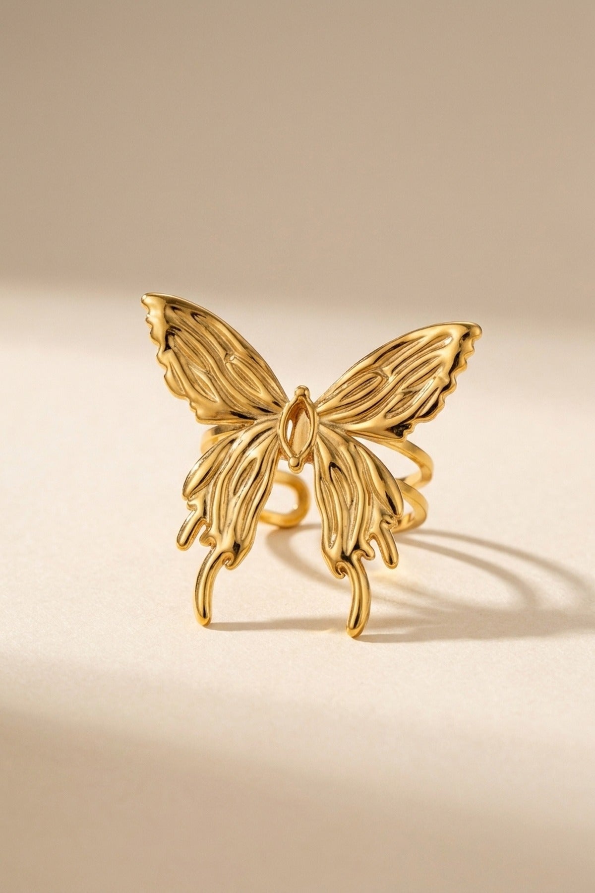 Gold Peran Butterfly Statement Ring