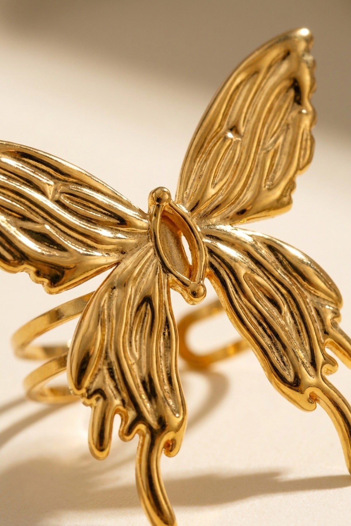 Gold Peran Butterfly Statement Ring