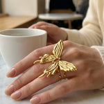 Gold Peran Butterfly Statement Ring