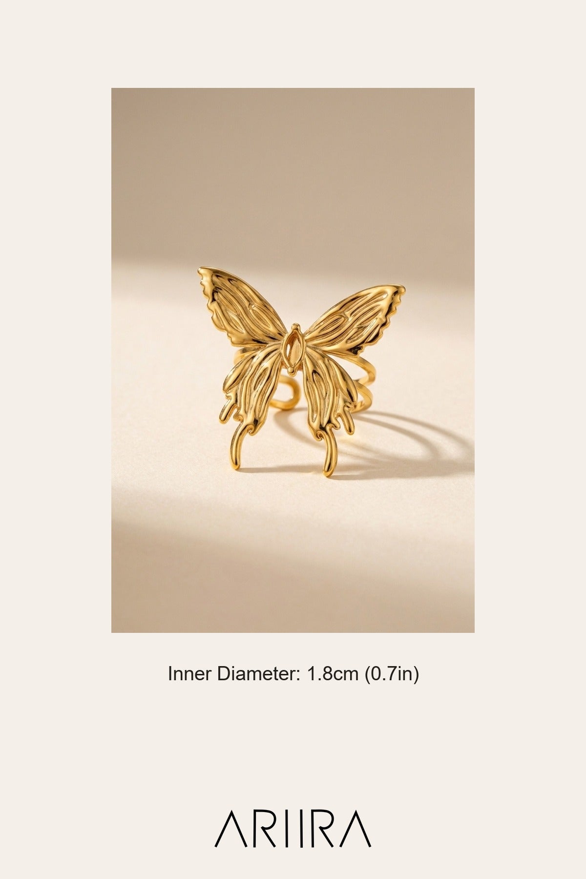 Gold Peran Butterfly Statement Ring