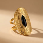 Gold Emaar Oval Open Ring