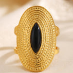 Gold Emaar Oval Open Ring