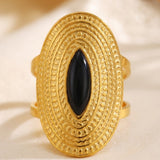 Gold Emaar Oval Open Ring