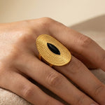 Gold Emaar Oval Open Ring
