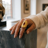 Gold Emaar Oval Open Ring