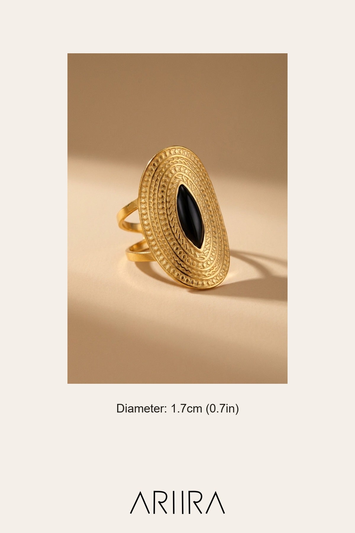 Emaar Oval Open Ring dimensions