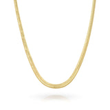 Ayla Herringbone Chain Necklace in Gold, featuring a sleek, flat design, ideal for everyday elegance.