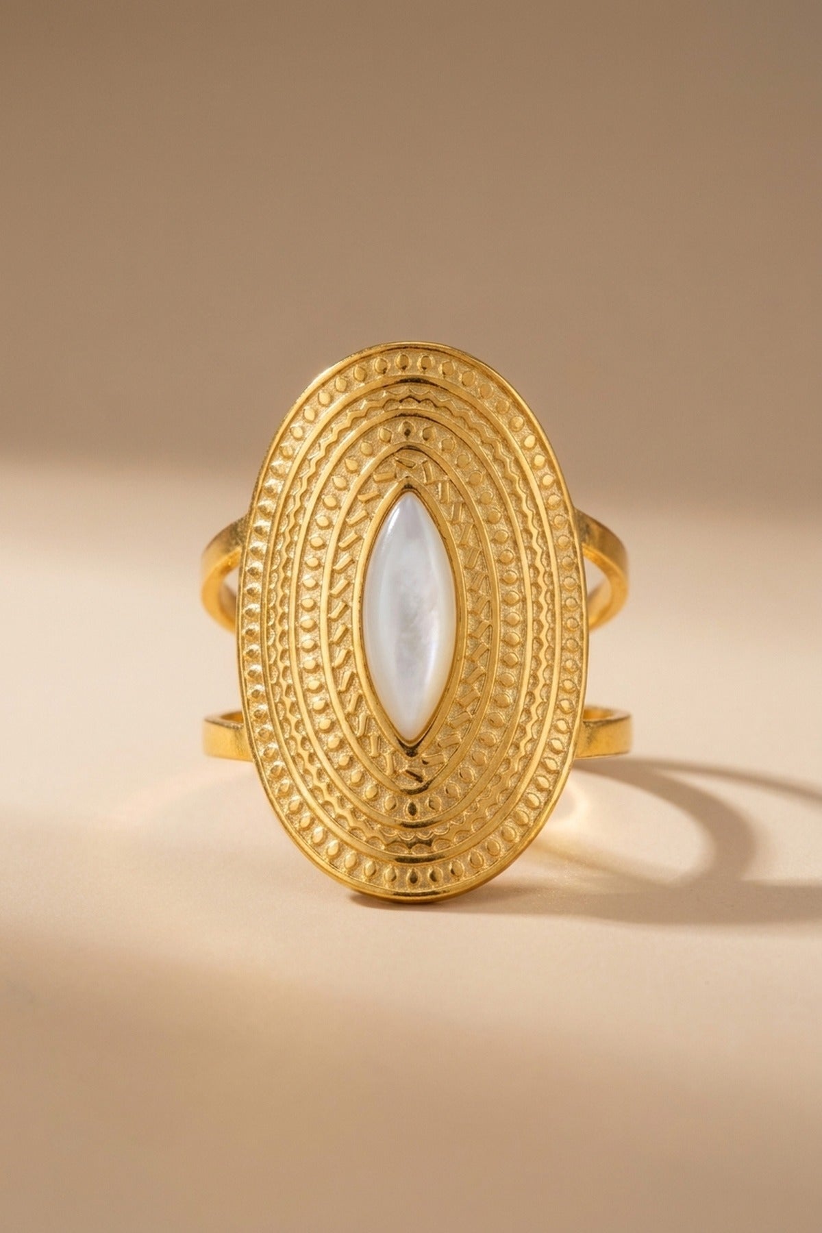 White Emaar Oval Open Ring