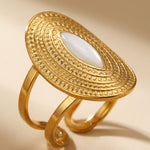 White Emaar Oval Open Ring