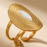 White Emaar Oval Open Ring