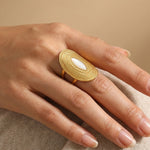 White Emaar Oval Open Ring