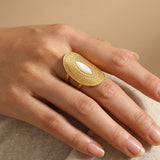 White Emaar Oval Open Ring