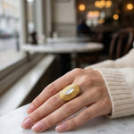 White Emaar Oval Open Ring
