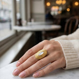 White Emaar Oval Open Ring