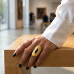 Black Emaar Oval Open Ring