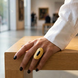 Black Emaar Oval Open Ring