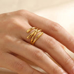 Gold Muhjra Swirl Open Ring