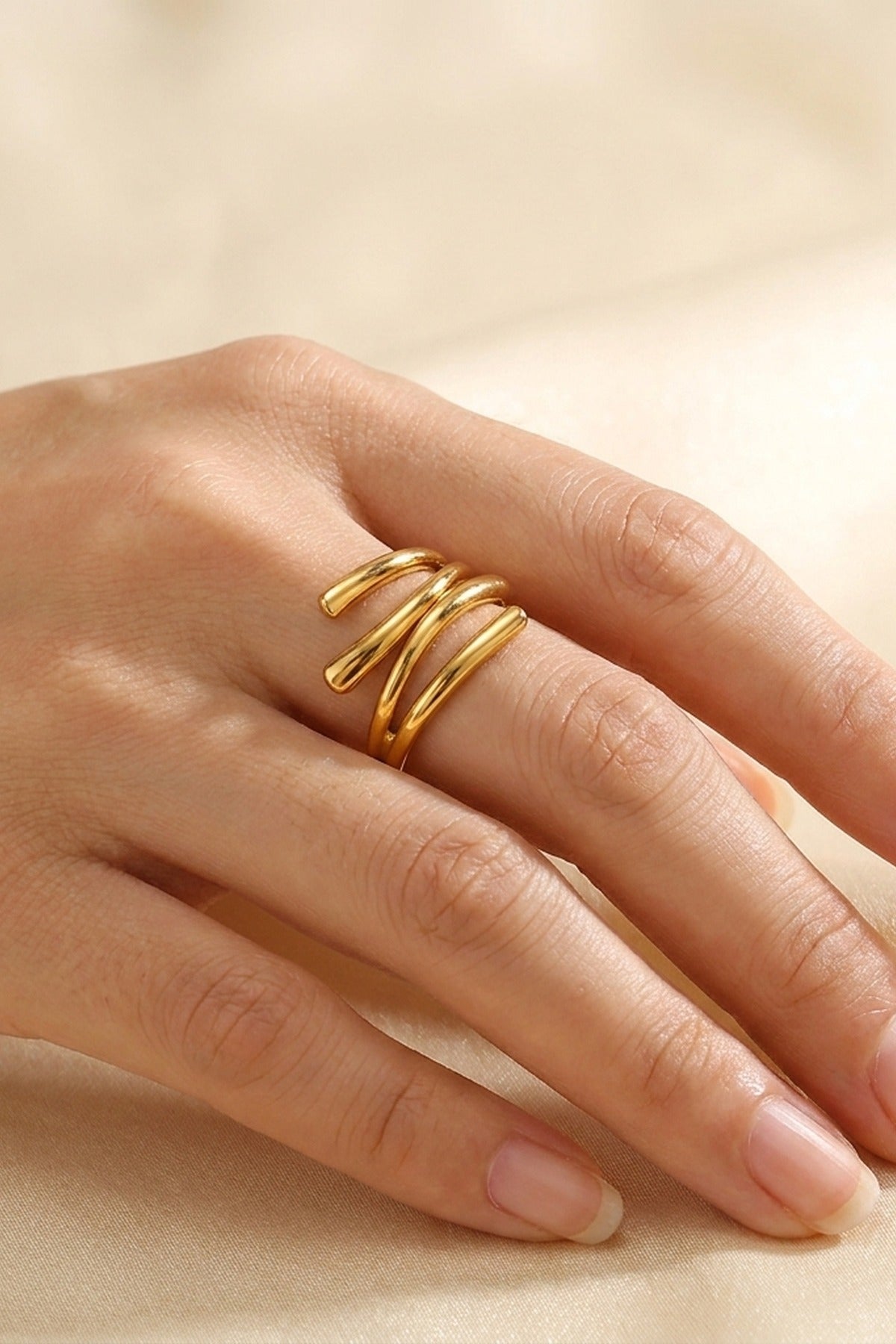 Gold Muhjra Swirl Open Ring